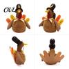 Plush Turkey Toy for Thanksgiving, Harvest Festival Fall Stuffed Decorative with Pilgrim Hat, Plushie Table Centerpiece Decoration Decor