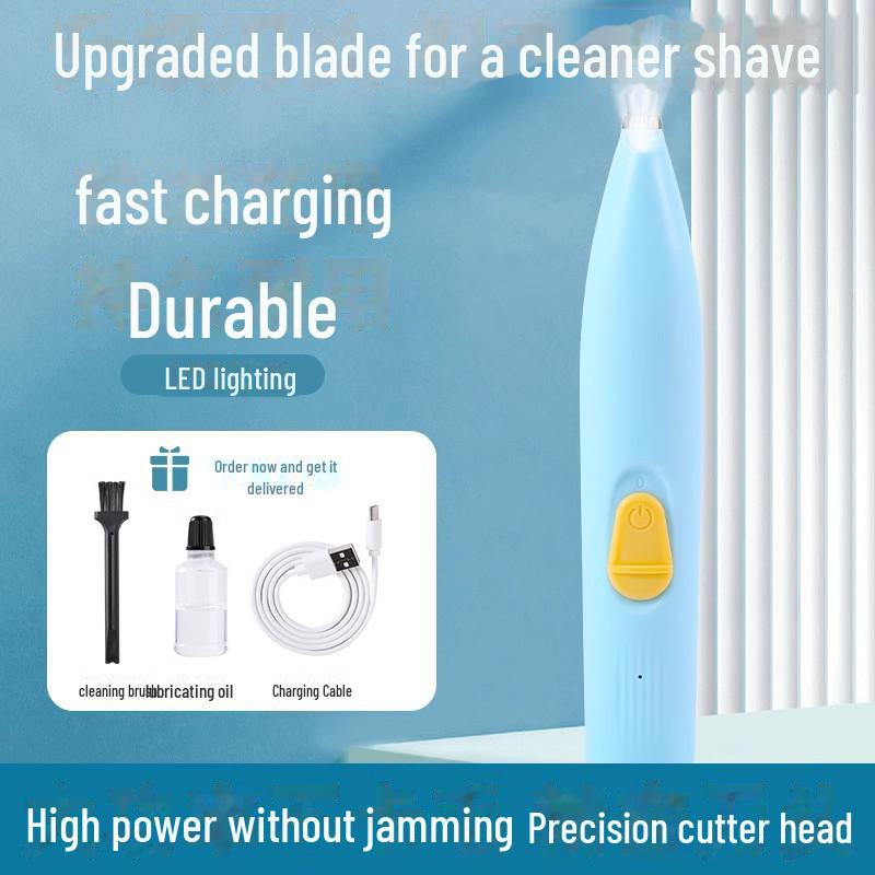 

Электрический набор для ухода за домашними животными: Тихие машинки для стрижки собак и кошек, а также триммеры для ногтей LED Light Rechargeable синий