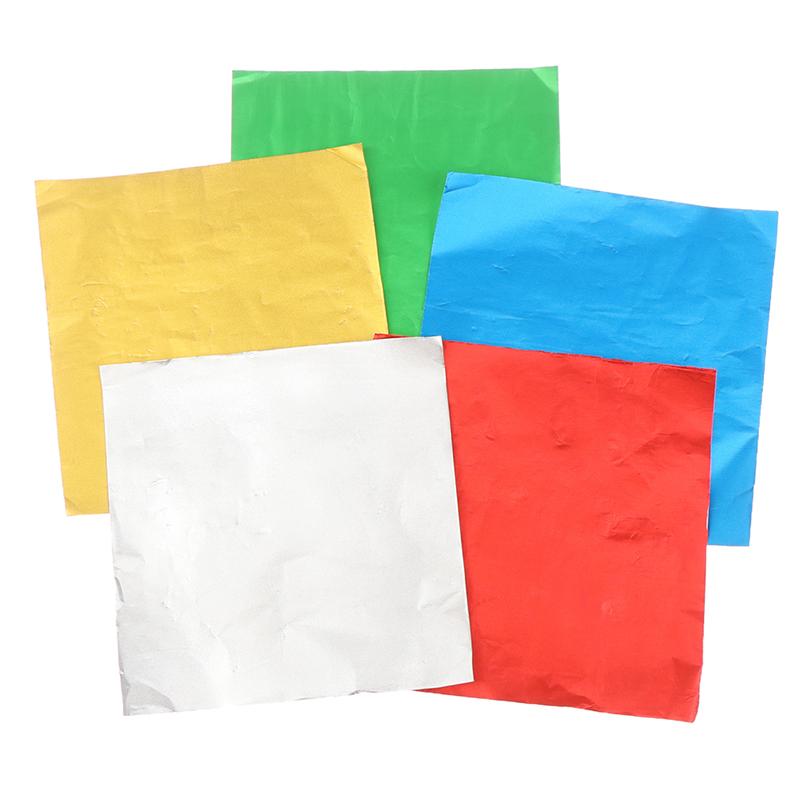 100 Sheets 20*20Cm Aluminium Foil Wrapper Paper Wedding Chocolate Paper