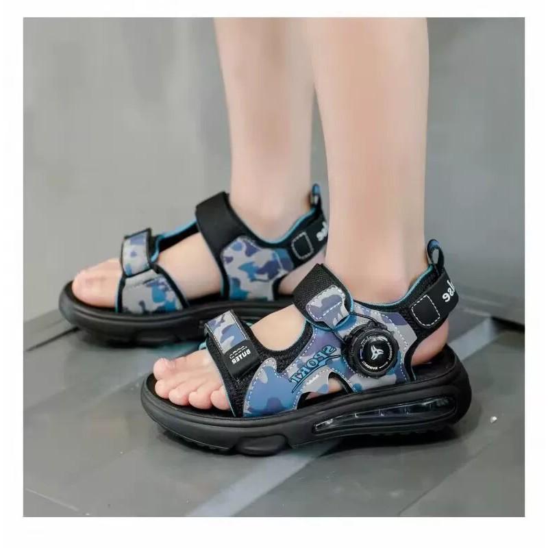 Youth style shoes Boys Sandals With Rotating Buckle Soft Rubber Sole Non-Slip Casual Outdoor Kids Shoes School Beach Hiking