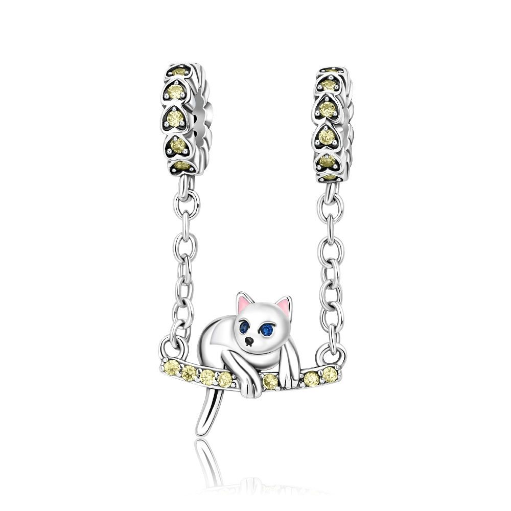 

Защитная цепочка, подвески, бусины «Солнце и Луна», подходят для оригинальных браслетов, женские ювелирные изделия «сделай сам», посеребренный браслет в виде бабочки и сердца