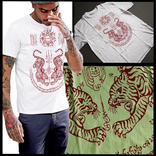 

Muay Thai Sacred Sak Yant Tiger Tattoo T-Shirt Size Size Small To 3XL Cotton Tee XL