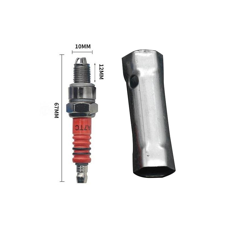 1PCS 10mm Motorcycle Iridium Spark Plug Three Jaw Three-Pole Energy-saving Spark Plug For A7TC D8TC 110 125 150 With Sleeve