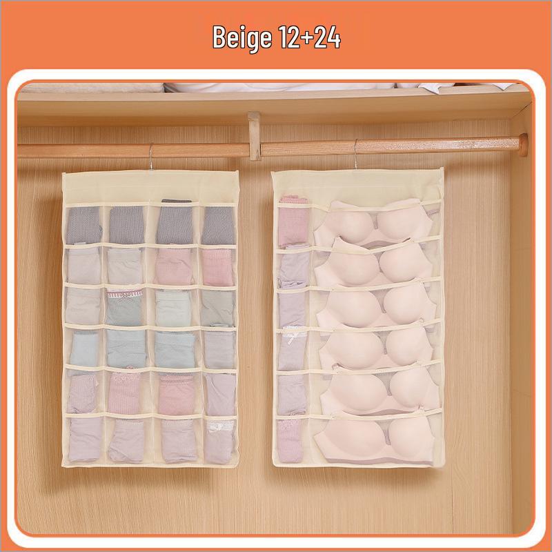Dual-Sided Underwear Hanging Organizer for Wardrobe & Dorm