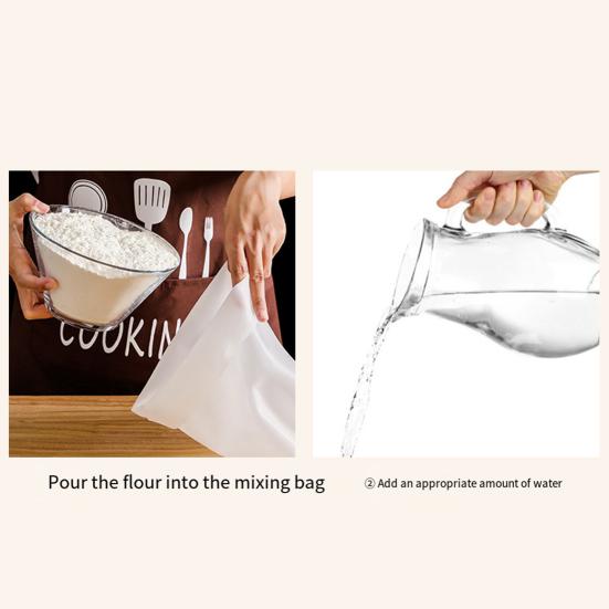 Kneading Dough Bag Silicone Dough Mixing Bag Reusable Hands-free No Stick Kitchen Tool for Mixing Resting Storage
