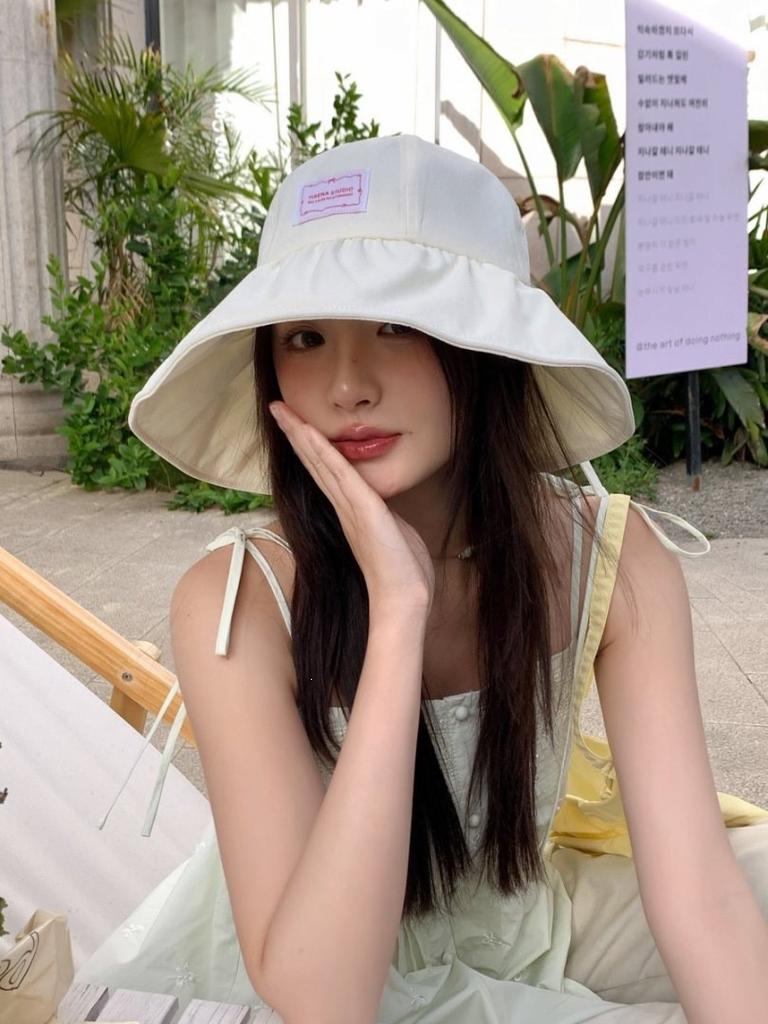 Fisherman Hat Large Brim With Bowknot Sun Protection For Summer Casual Wear