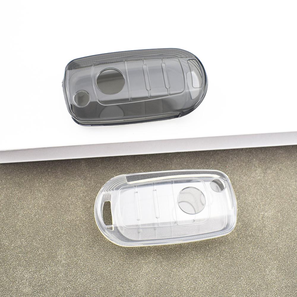 Transparent TPU Shell Fob Car Flip Key Case Cover for Fiat Cronos Egea 500X Toro Egea Toro Nuovo Grazie Tipo for Dodge Neon
