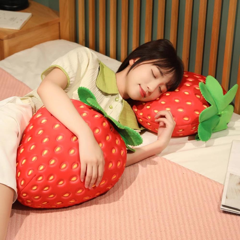 Cute Fruit Kids Pillow Stuffed Strawberry Plush Pillows Super Soft Girls Pillows Cushion Seat Stuffed Strawberry Toy for Kids