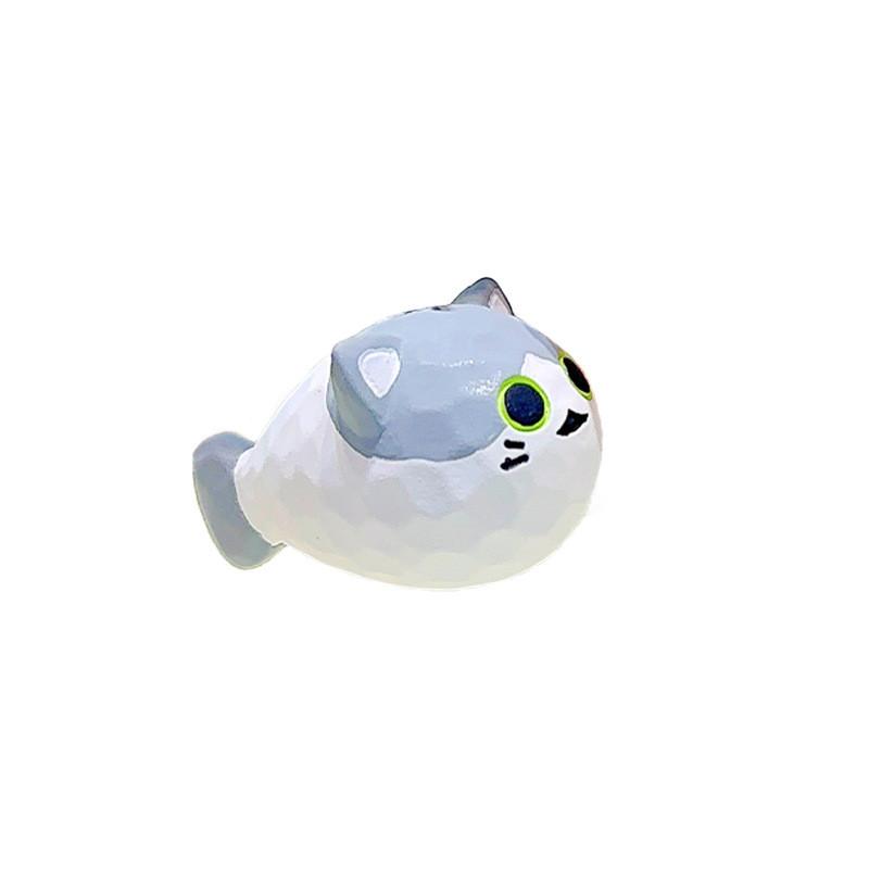 Charming Jiinnew Sakaban Cat Fish Resin Keychain Cute Collectible Doll Keyring