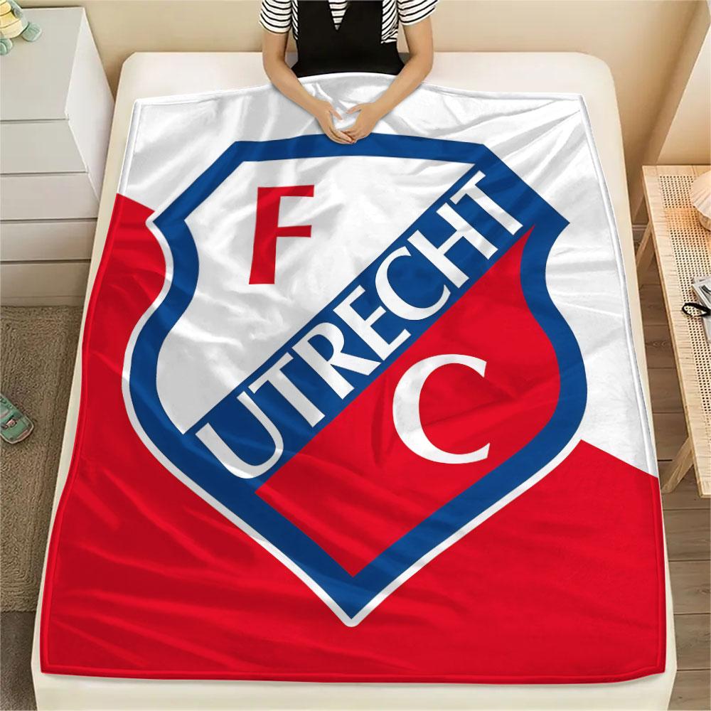 FC Utrecht bedeckte Flanelldecke, weicher Überwurf für Schlafzimmer Sofa, waschbar, Fußballfanartikel, tolles Geschenk.