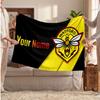Watford FC Personalized Fleece Blanket With Football Logo, Custom Name Text Soft Warm Home Throw Blanket