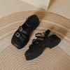 Plateausandalen Damen Frühling und Sommer neu ein Wort Riemchen Römerschuhe weiche Sohle koreanische Version Römerschuhe Outdoor Strandschuhe Damen