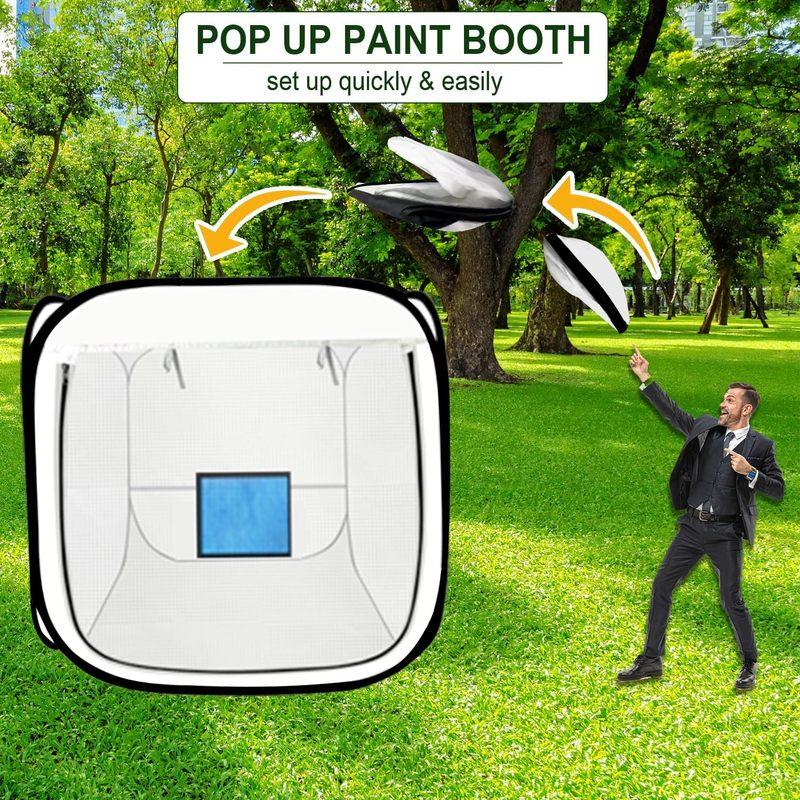 30x30x30 Inch Portable Pop Up Paint Booth Airbrush Spray Tent with Mesh Door & Window for Model Furniture Auto Parts Painting