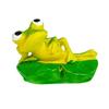 Friendly Frogs Miniature Landscape Decoration With Nelumbo Leaf Resin Miniature Animal Garden Statue