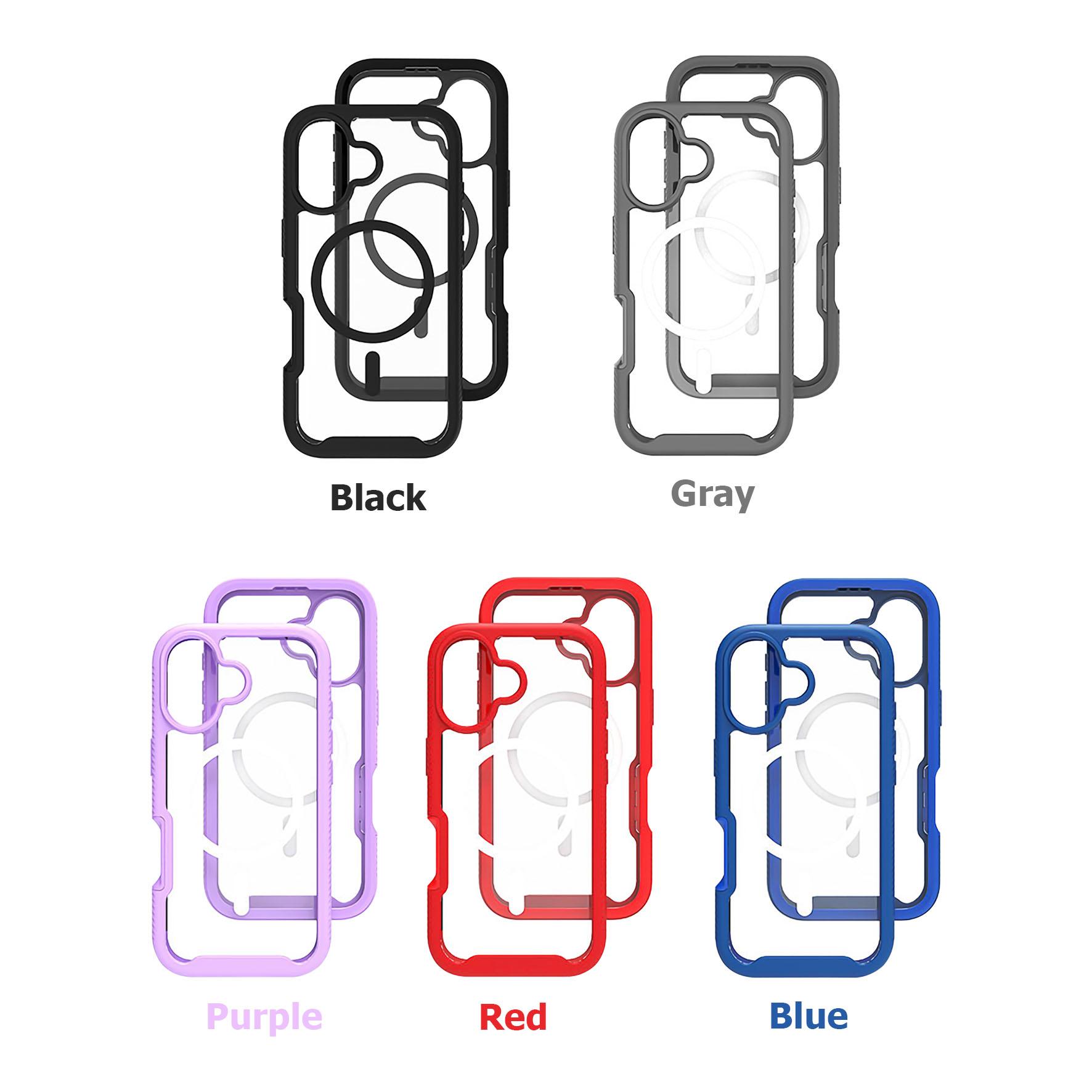 Two-Layers Strong Protection TPU+PC Shock Absorption Case with Magnetic Opp Bag&For iPhone17 кристально чистый