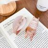 Korean New Simple Tea Brown Acrylic Grab Clip Geometric Hollow Out Half Round Shark Clip Hair Accessories For Women Girls