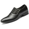 Classic Men Dress Shoes Slip on PU Leather Shoes for Men Plus Size Point Toe Business Casual Men Formal Shoes for Wedding 2024