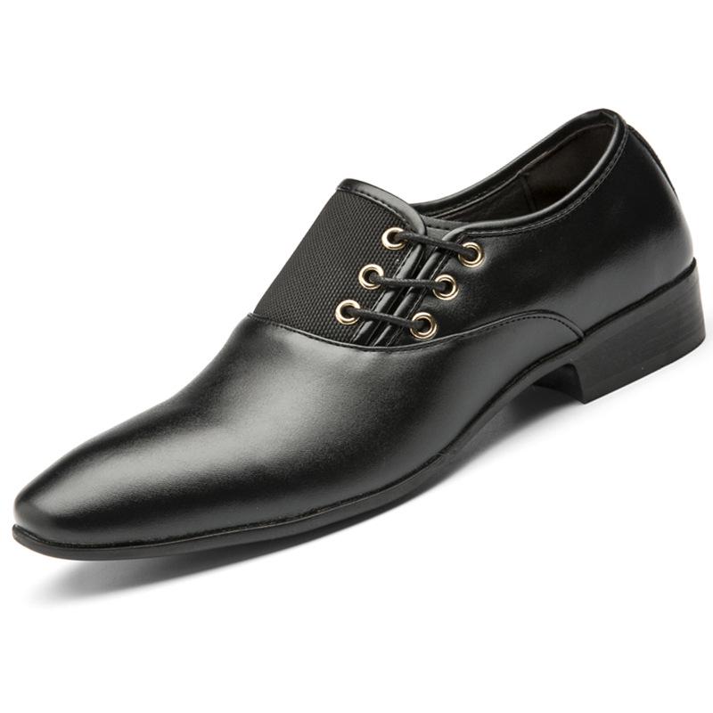 Classic Men Dress Shoes Slip on PU Leather Shoes for Men Plus Size Point Toe Business Casual Men Formal Shoes for Wedding 2024
