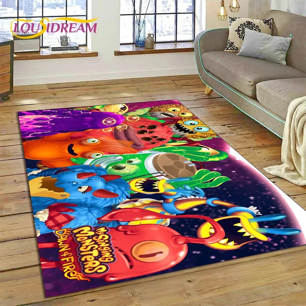 3D Game My Singing Monsters Cartoon Rug Carpet for Living Room Bedroom Home Decor,Floor Mat Non-slip for Sofa  Doormat Gift Kids