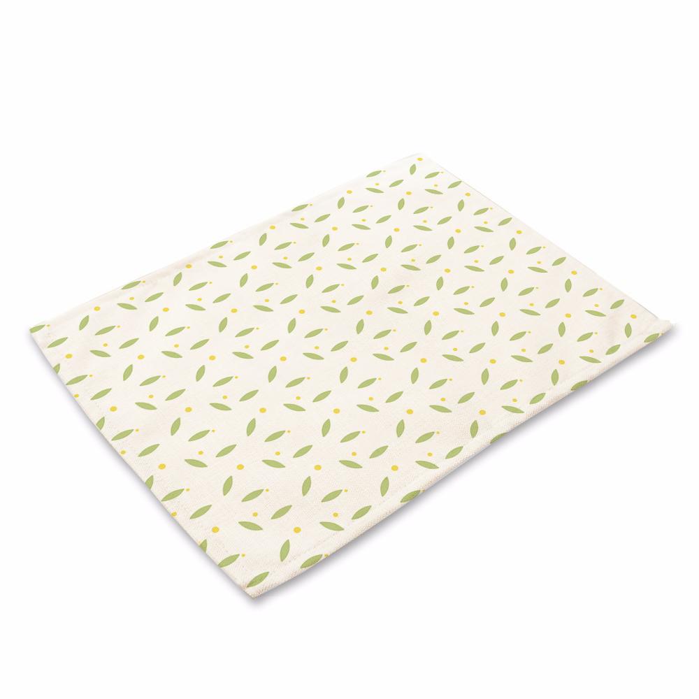 Bohemian Floral Pattern Placemat Kitchen Decor Cotton Linen Boho Dining Table Mats Coaster Pad Bowl Coffee Cup Mat 40X30cm