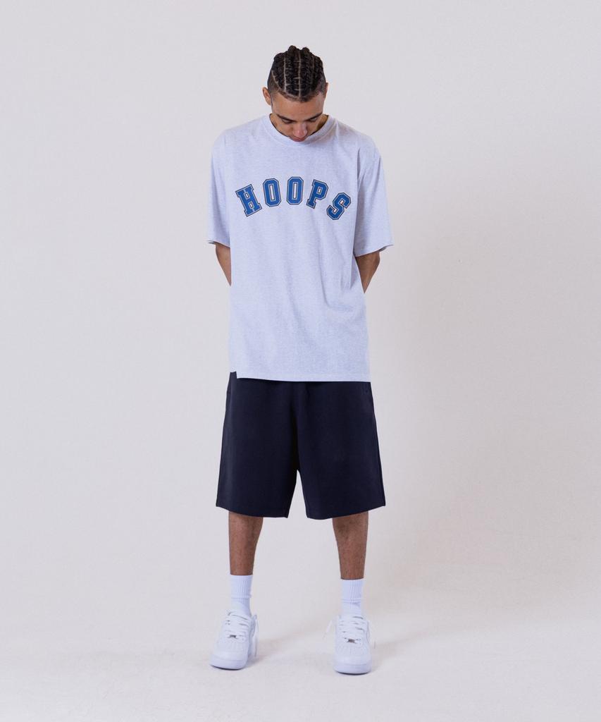 ALL DAY HOOPS Varsity Logo Oversized Short Sleeve T-Shirt Melange White