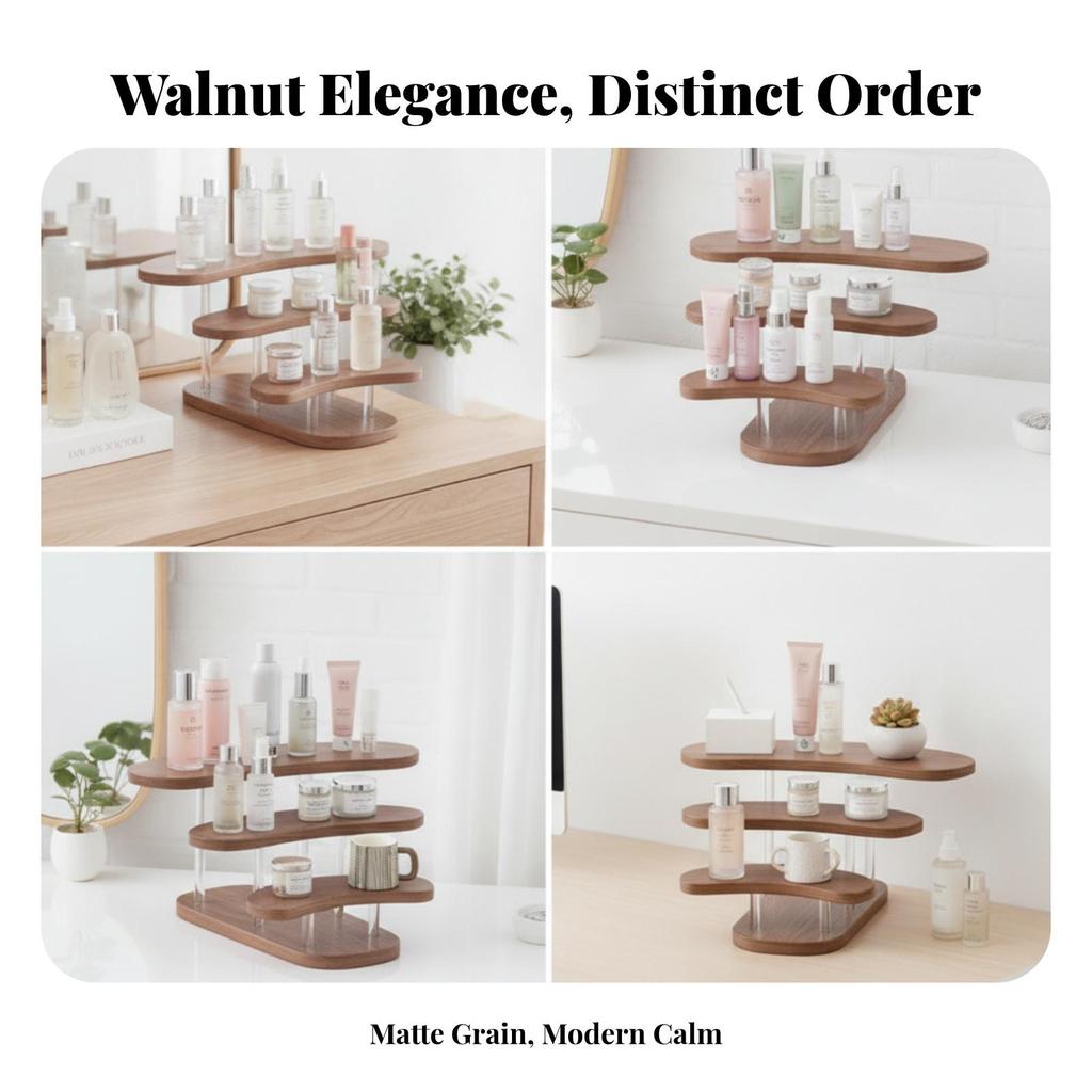 3-Tier Desk Shelf Organizer Compact Office Storage Rack Easy Access