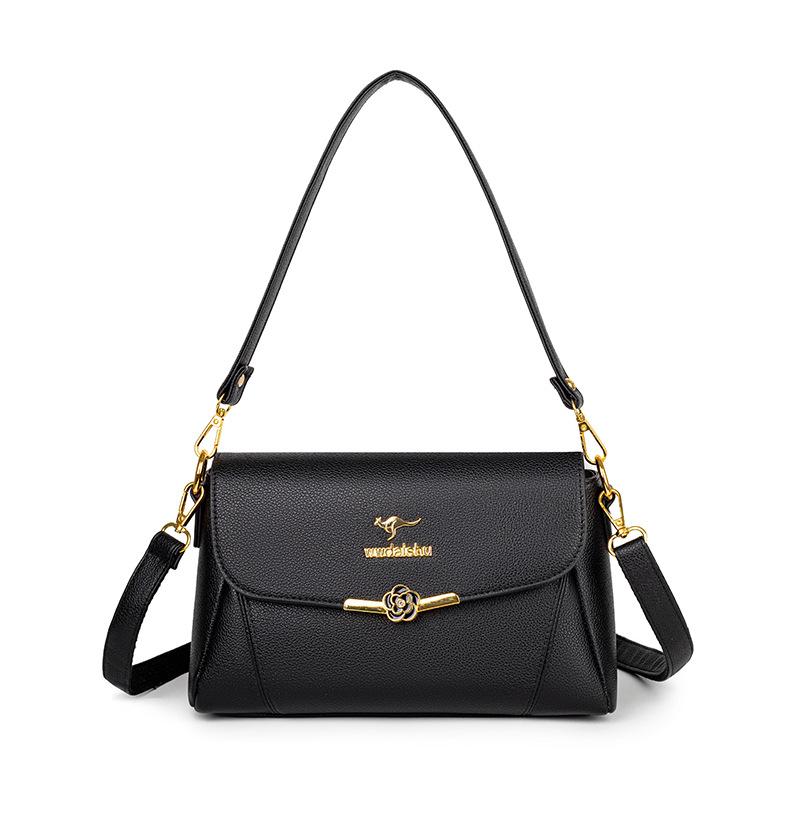 

Bag women s new shoulder bag soft leather women s bag women s versatile messenger bag high sense чёрный