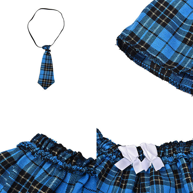 Women School Girl Uniform Costume Lingerie Halloween Sexy Fancy Dress Outfit