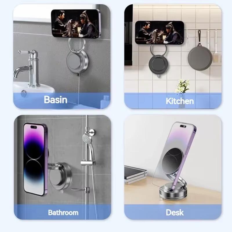 Vacuum Suction Magnetic Suction Car Bracket Double-Layer Suction Three-Axis Folding 360 ° Rotatable Suitable Multiple Scenarios