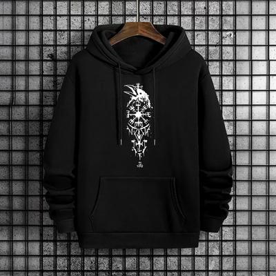 Sudaderas con Capucha de Moda para Hombre Vintages Viking Raven 2025 Moda Urbana Streetwear Sudadera con Capucha Hip Hop Estilo Callejero Casual Masculino