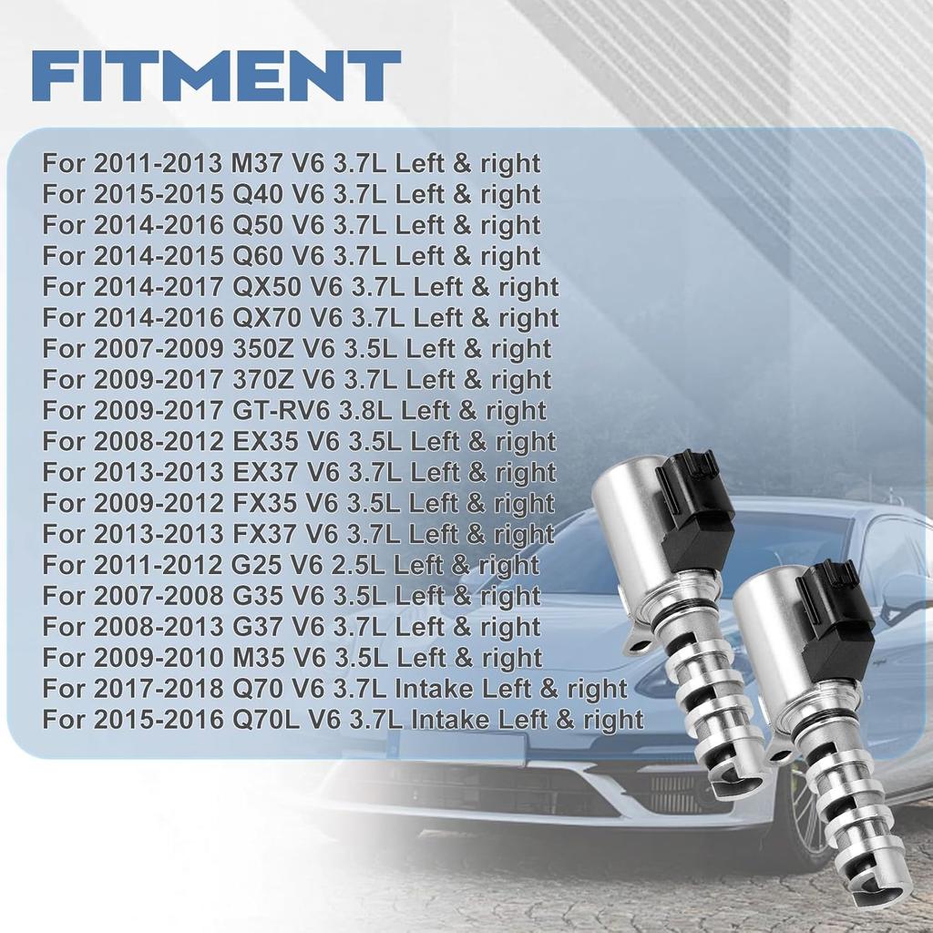 2 PCS Engine Variable Valve Timing (VVT) Solenoid 23796JK20B for EX35 G25 G37 Q50 QX70 370Z GT-R M35 FX37 FX35 EX35