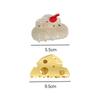 Fashion Cute Fun Creative Design Cream Cake Yellow Cheese Hair Clip Ponytail Claw Clip Women Girls Hair Accessories Gifts