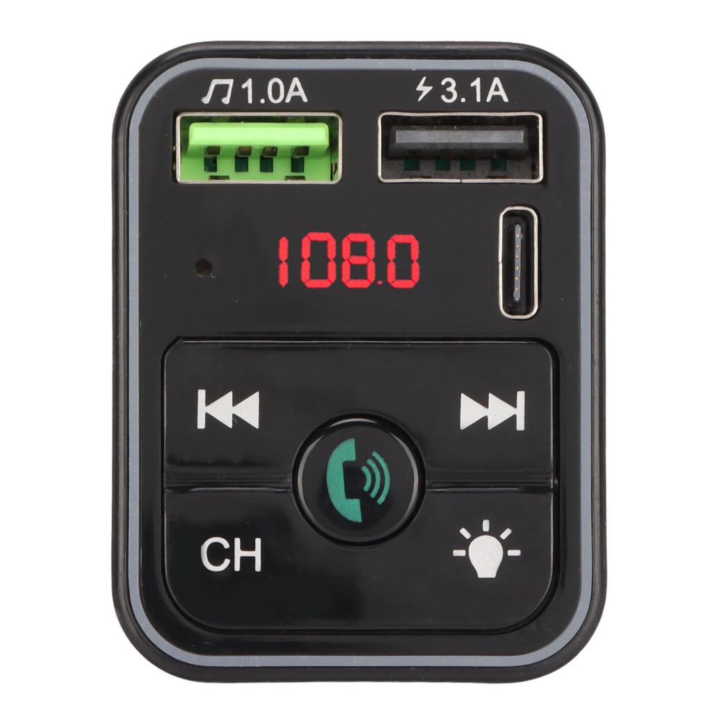Bluetooth 5.0 FM Transmitter Hands Free Call USB 2.0 Music Player Car Radio Bluetooth Adapter with
