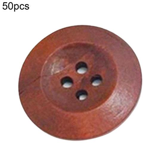

50 шт. Декоративные деревянные пуговицы без заусенцев с 4 отверстиями для рукоделия 10mm