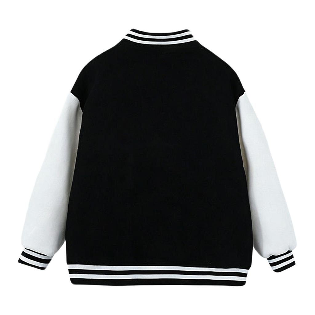 Girls Color Block Baseball Jacket Casual Fashion Outerwear