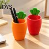 Art Supply Storage Container 3D Printed Carrot Pen Holder, Cute Desktop Organizer for Pencils and Makeup Small Ornament Brushes, Large Capacity
