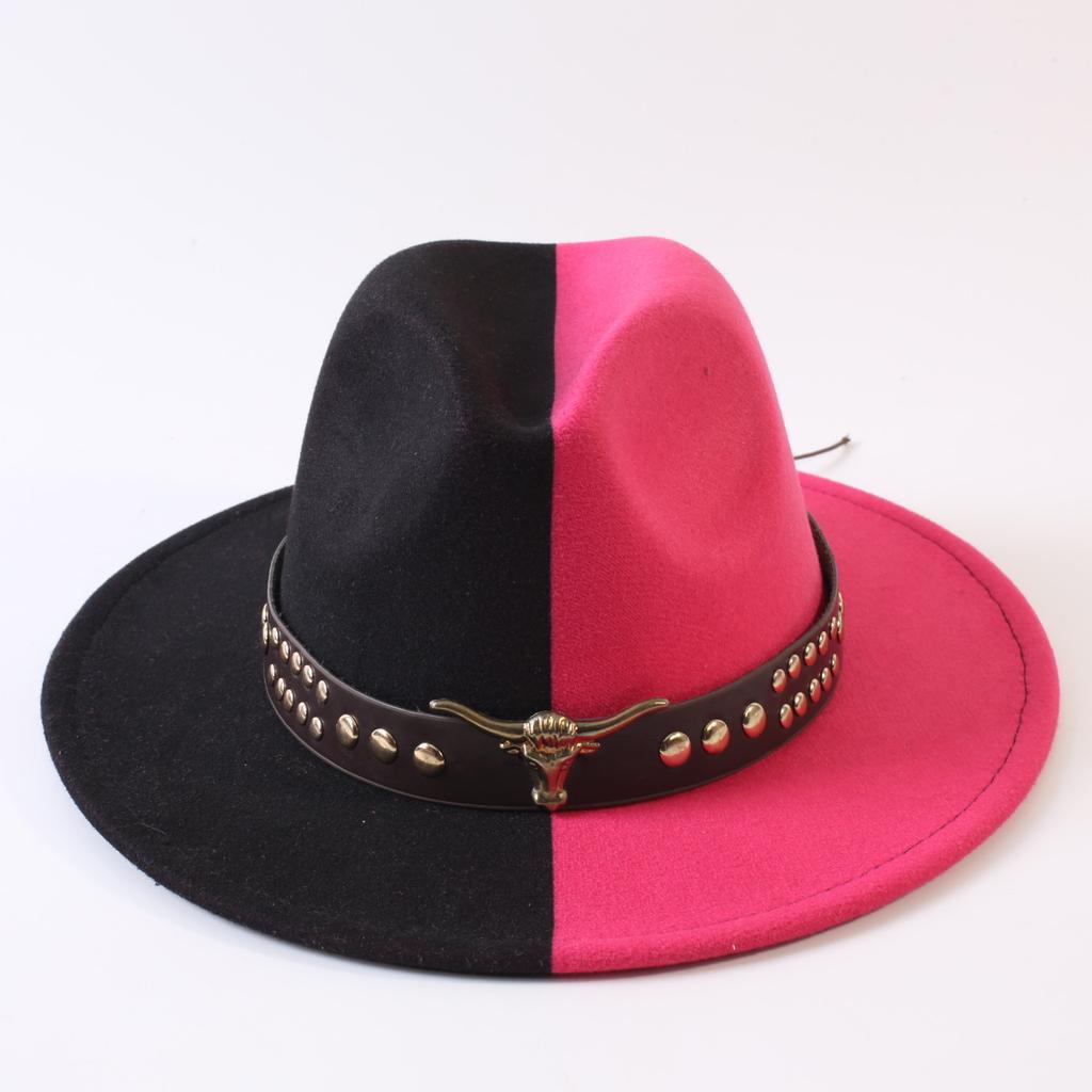 Popular European and American Classic Double-color Wide-brimmed Top Hat Men's and Women's Fashion OL Style Cowboy Hat Jazz Hat
