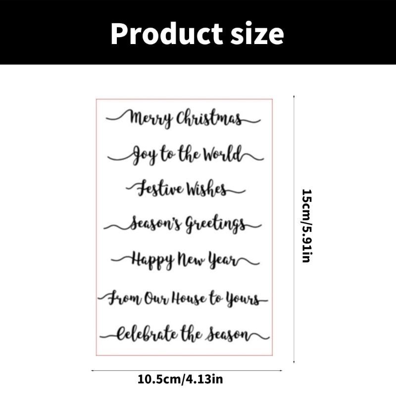Blessing Word Clear Stamp Silicone Stamp Merry Christmas Transparent Stamp for Card Making Scrapbookig Decorations