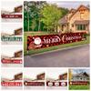 Foldable Christmas Pull Flag DIY Flag Banner Durable Christmas Banner  Garden
