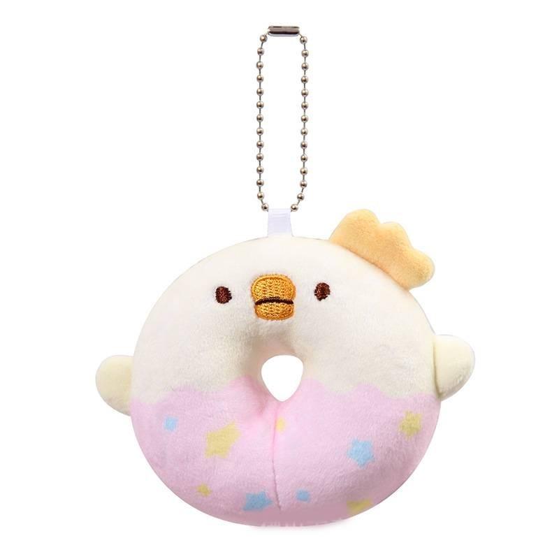 

Donut Shaped Plush Toys Keychain Backpack Stuffed Animal Pp Cotton Plushies Pink