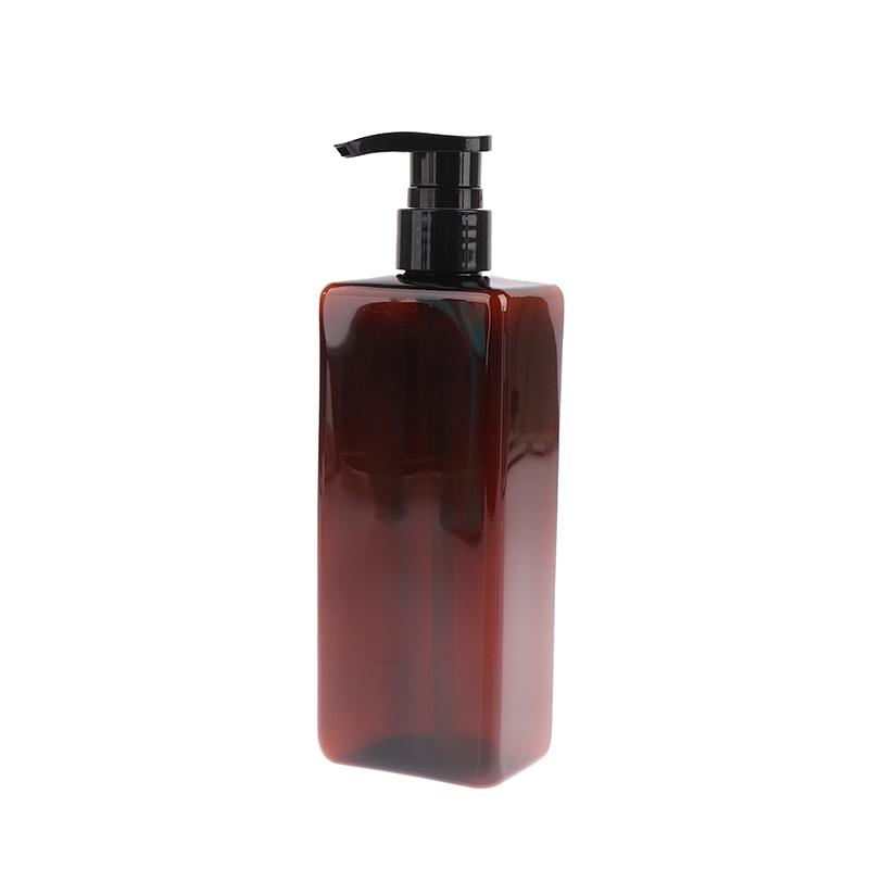 500ml Square PET Plastic Pump Bottles, Refillable and Durable – for Body Lotion, Shower Gel, Shampoo, and Liquid Soap