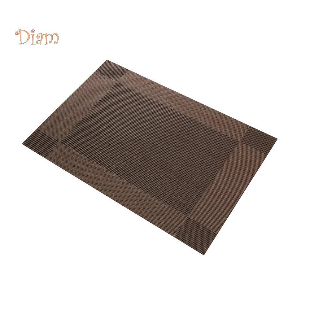 NO.HS PVC Rectangle Placemat Heat Insulated Bowl Dish Mat Dining Table Decor Heat Resistant Mat