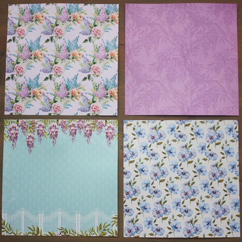 24 Sheets Rose Craft Paper Pads Cutting Dies Art Background Origami Scrapbooking Card Making