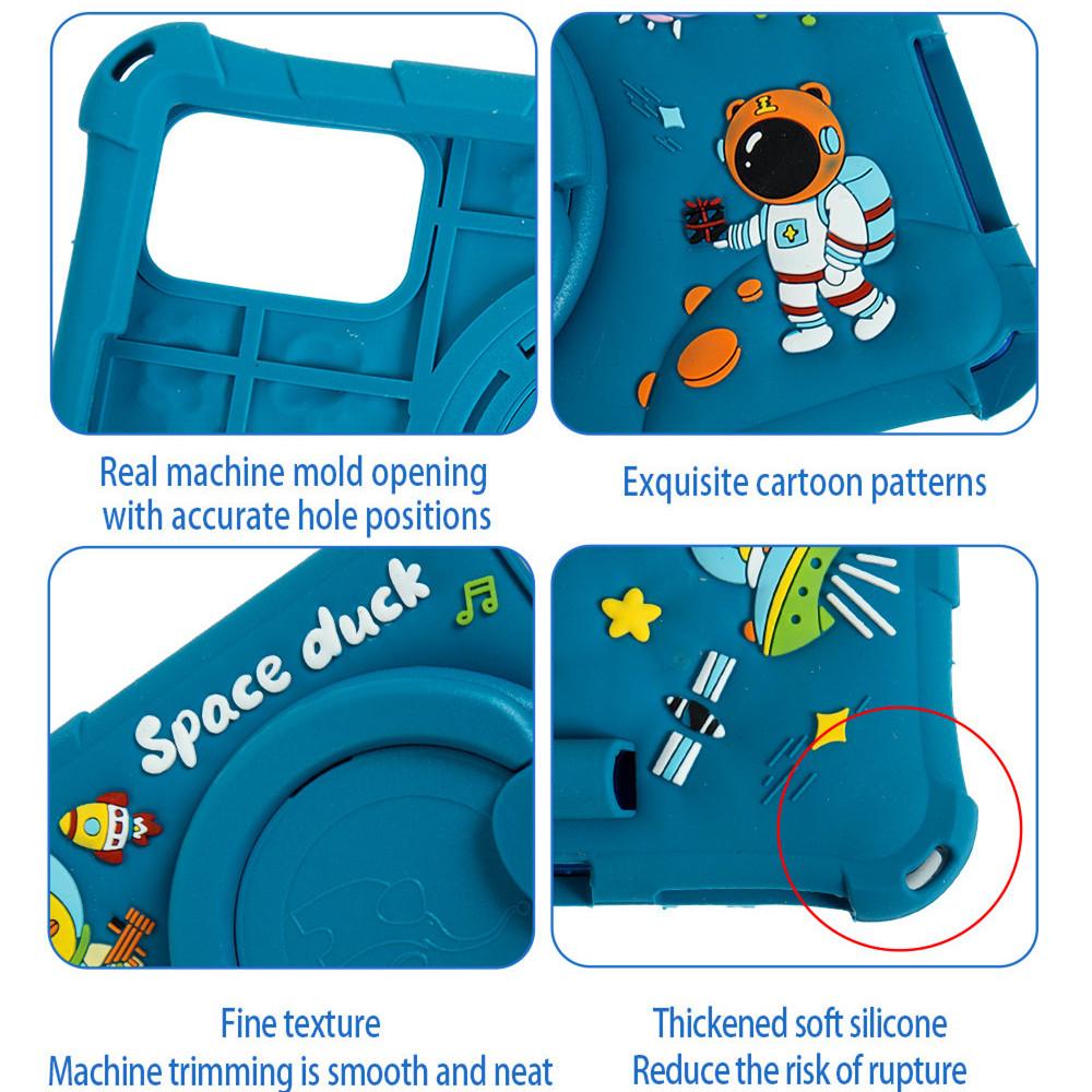 Soft Silicone Case For TCL Tab 8 LE 9137W WiFi 9132X 8.0inch Cartoon 360 Rotating Stand Cover With Strap Pen