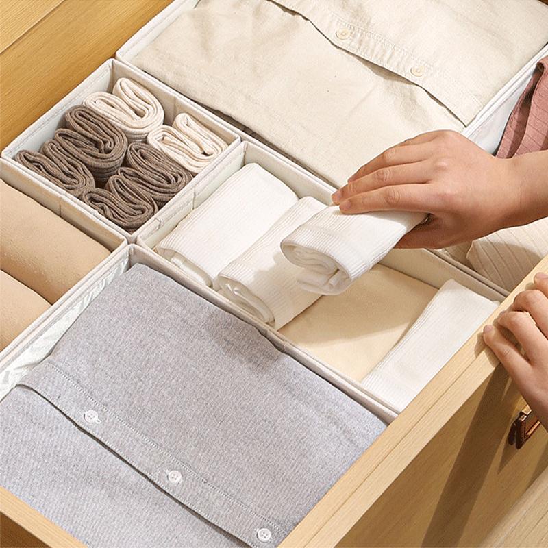 1/3pcs Fabric Cabinet Underwear Organizer Drawer Closet Storage for Clothes Bra Socks Underpants - Neatly Arranges Your Drawers