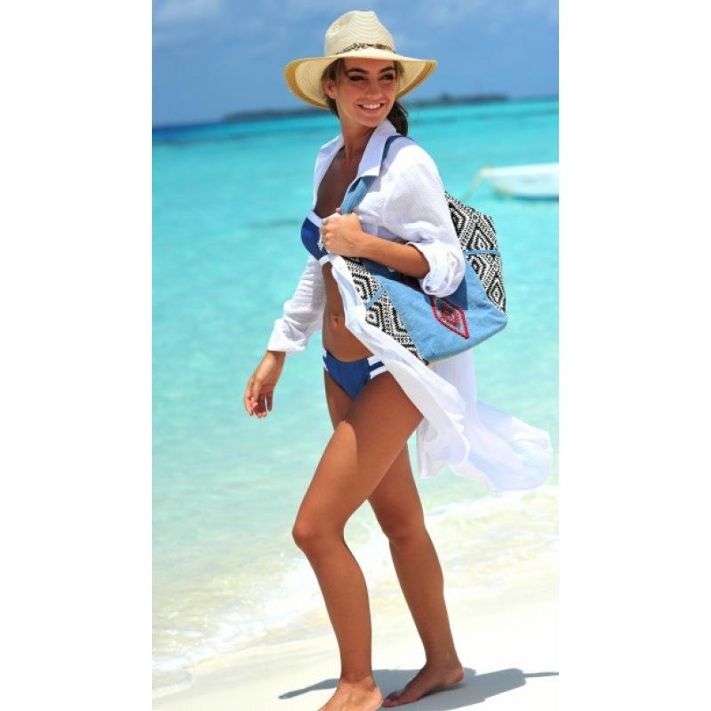 Cămașă de bikini pentru plajă, cu buzunar și buzunar, de culoare uni