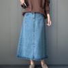 New ArrivAls Open Run Women A Line Cut Autumn Cotton mAxi Long Skirt With Pouch