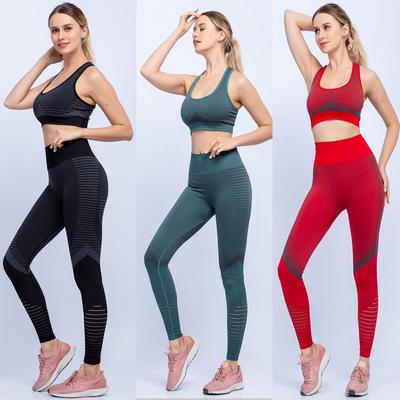 European and American Yoga Pants Two-piece High-waist Fitness Yoga Clothes Ladies Leggings Suit