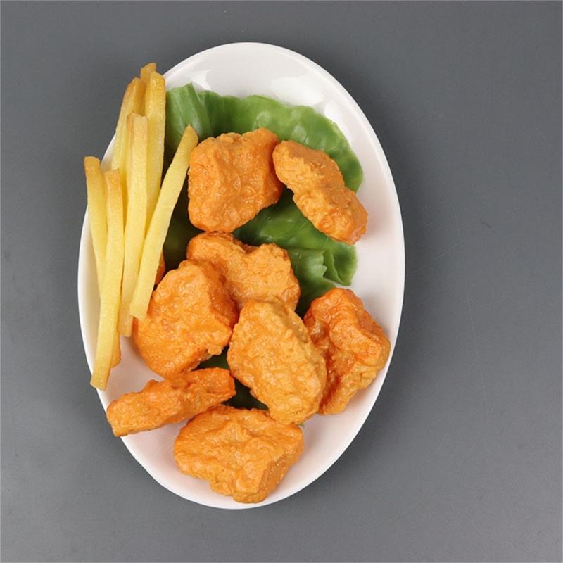 Set of 6 Realistic Fake Chicken Model Artificial Fried Chicken Nuggets Simulations Food Perfect for Food Photography