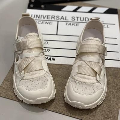 Mesh Breathable Sandals Women's 2025 New Summer Lightweight Hollow Retro Versatile Fashion Casual Shock-absorbing White Shoes